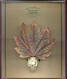 Full Moon Maple Leaf in Iridescent Copper Night Light