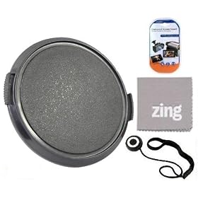 82mm Universal Snap-On Lens Cap For Olympus 150mm f/2.0 Zuiko Digital Telephoto Lens + Cap Keeper + MicroFiber Cleaning Cloth + LCD Screen Protectors