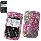 New Fashionable Perfect Fit Hard Diamante Protector Skin Cover (Faceplate/Snap On) Full Rhinestones Diamond Bling for RIM Blackberry Curve 8530 Sprint Verizon -