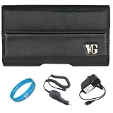 Black Portola Leather Holster Carrying Case with Fixed Belt-Clip and Magnet ....