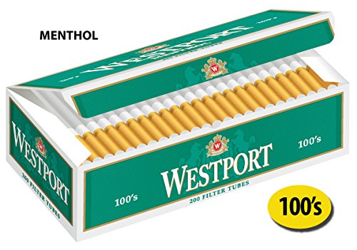 Westport 100's Filter Cigarette Tubes Menthol Green 10 Cartons