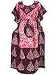 Caftan Kaftans Red Batik Printed Kimono Sleeves Lounger Maxi Dress Cover up One Size
