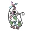 Sniffing Silver Tone Mouse Animal Pin Brooch