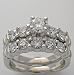 14k White Gold Engagement Ring Diamond Bridal Set