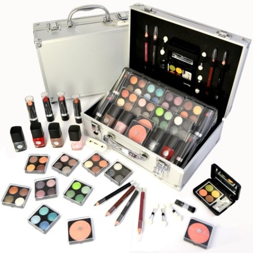 Exclusive Make-up Kosmetik SCHMINKKOFFER Dekorative Trendfarben gef&uuml;llt 50 teilig Preisvergleich