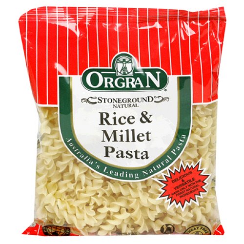 OrgraN Rice & Millet Pasta, Spirals, 8.8-Ounce Packages (Pack of 9)