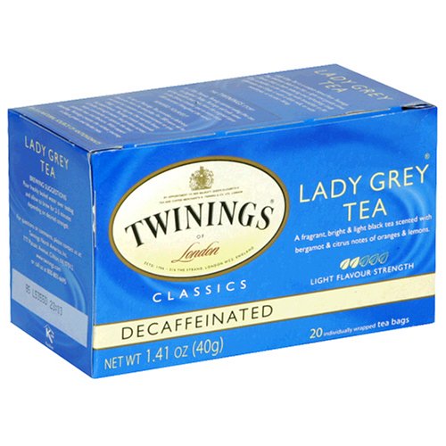 Twinings Ladies Grey Decaf Tea, Tea Bags, 20-Count Boxes (Pack of 6) by Twinings