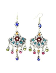 Womens Vintage Look Metal Hook Dangle Earrings / Jewellery - Multicolor