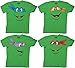 TMNT Teenage Mutant Ninja Turtles Face Green Adult T-shirt Tee
