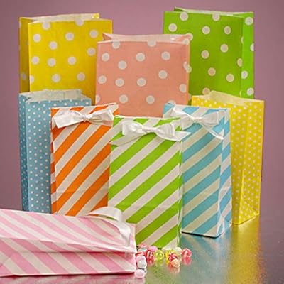 Mememall Fashion 5 x 9.5 Inches Polka Dot Paper Favor Spotted Party Bags Treat Candy Buffet Lot