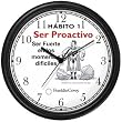 Habit 1 - Be Strong (Spanish Text) - Wall Clock from THE 7 HABITS - CLOCK COLLECTION by WatchBuddy Timepieces (Hunter Green Frame)