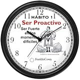 Habit 1 - Be Strong (Spanish Text) - Wall Clock from THE 7 HABITS - CLOCK COLLECTION by WatchBuddy Timepieces (White Frame)