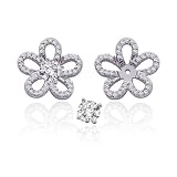 14K White Gold 1/3 ct. Diamond Floral Earring Jackets