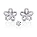 14K White Gold 1/3 ct. Diamond Floral Earring Jackets