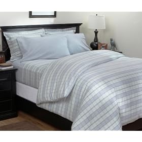 Pinzon 160-Gram Yarn-Dye Heathered Plaid Flannel Duvet Cover