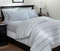 Pinzon 160-Gram Yarn-Dye Heathered Plaid Flannel Full/Queen Duvet Cover, Green/Blue Plaid