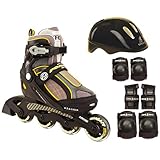 Roller Derby Boys PRO 90 Formula Z Pack Inline Skates, Medium (13-3)