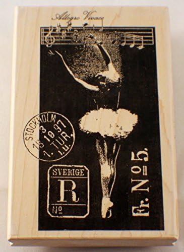 Stampington And Company Ballerina Swan Lake Postage Wood Rubber Stamp #K5503