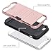 iPhone 5S, iPhone 5, Dual-layer Heavy Duty Matte Rugged Protective Cover Case with Credit Card Slot Holder for Apple iPhone 5 iPhone 5S by Cazle (Rose Gold)