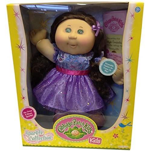 Cabbage Patch Kids Sparkle: Brown Hair/green Eyes/purple Dress