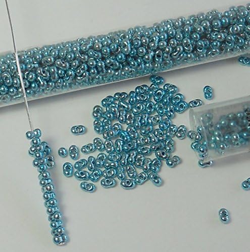 Galvanized Blue 2x4mm 6/0 Peanut Farfalle Butterfly Seed Beads 23 Gram Tube