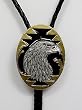 Eagle Head Black/Gold Enamel Bolo Tie