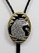 Eagle Head Black/Gold Enamel Bolo Tie