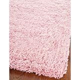Safavieh SG240P Shag Collection Classic Handmade Pink Shag Area Rug, 5-Feet by 8-Feet