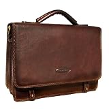 Maxwell Scott - Cartables de luxe pour homme en cuir marron (Battista)