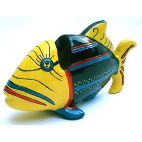 Click here to buy Tropical Fish Ocean Themed Unique Novelty Eyeglasses Holder - Yellow.