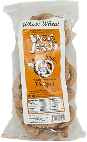 Uncle Jerrys Hand Made Pretzels, Whole Wheat, 8 Oz (Pack of 2)