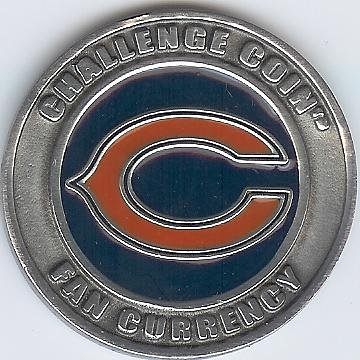 NFL Chicago Bears Challenge Coin Poker Guard with black velvet pouch