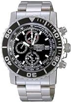 Seiko Men's Black Dial Chronograph Watch #SNA225