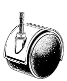 2Plastic Twin Wheel Caster w/ Locking Brake w/ 5/8stem Black/Chrome hood--- Lot of 72 each