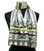 Scarf Gray Yellow Antique Flower Design Neckerchief 13"x60"