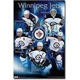 Professionally Framed Winnipeg Jets Collage 2011 Sports Poster Print - 22x34 with RichAndFramous Black Wood Frame