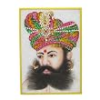 Indian Art Embossed Miniature Painting on Marble Plate of The Indian Maharaja With A Turban
