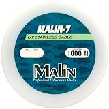 Malin-7 1x7 Stainless Steel Trolling Line Pound Test: 40; Color: Brite Silver