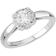 14K White Gold Diamond Engagement Ring Semimount - 0.60 Ct.
