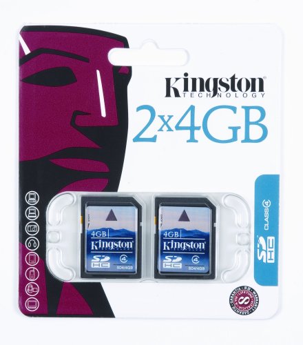 Kingston 4 GB Class 4 SDHC Flash Memory Card 2-Pack SD4/4GB-2P