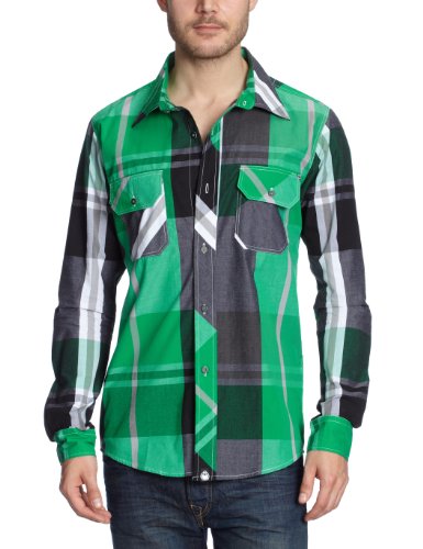NOMIS Herren Shirt Long Sleeve Big Time Plaid, emerald green big plaid, M Preisvergleich
