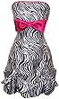 Zebra Strapless Satin Bubble Prom Dress Holiday Coctail Party Gown w/ Color Bow