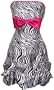 Zebra Strapless Satin Bubble Prom Dress Holiday Coctail Party Gown w/ Color Bow