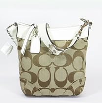 Hot Sale Coach Signature Duffle Handbag 10402 Khaki Ivory
