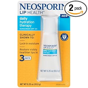 Neosporin Lip Health Daily Hydration Therapy with SPF20, 0.35-Ounce Tubes