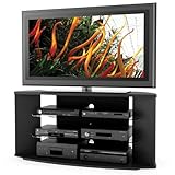 UPC 776069001240 product image for Sonax RX-5500 Rio 55-Inch Midnight Black TV Stand with Two Glass Shelves | upcitemdb.com