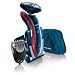 Philips RQ1175/16 SensoTouch Elektrischer Nass- und Trockenrasierer mit hautfreundlichem Bartstyleraufsatz / DualPrecision-Scherk�pfen / Super Lift- und Cut-System / rot