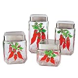 Round Chili Pepper 4-pc. Canister Set
