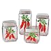 Round Chili Pepper 4-pc. Canister Set