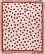 Tangerine Polka Dots Retro Afghan Throw Blanket 50" x 60"